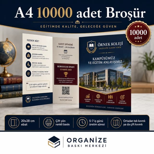 A4 10.000 adet broşür baskı örneği - Organize Baskı Merkezi